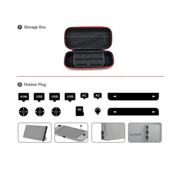 Защитный комплект Nintendo Switch коробка для хранения + слот карты расширения рукоятка