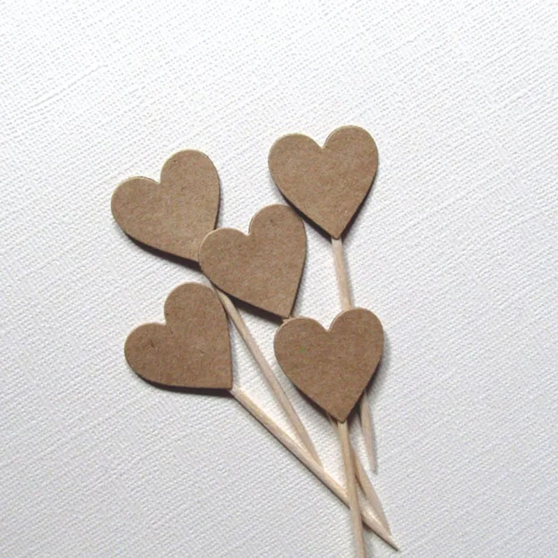 Свадебные украшения в деревенском стиле 24 шт. капкейк сердечко для осенвечерние