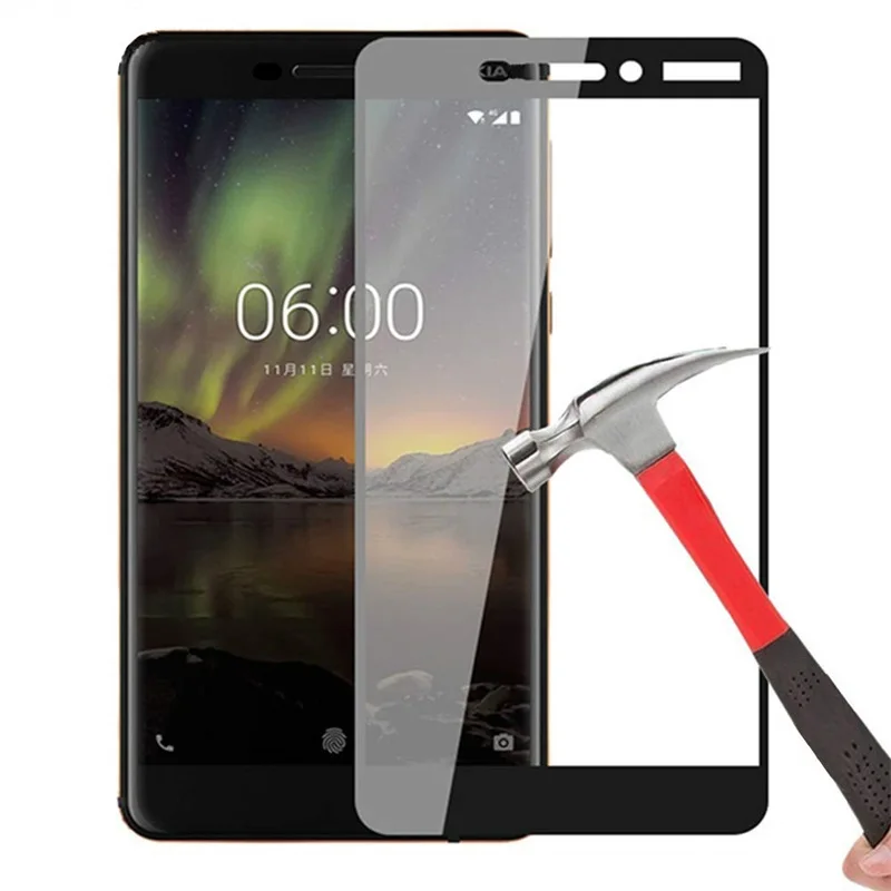 2 шт 9D полное покрытие закаленное стекло для Nokia 6 1 5 7 3 8 Plus Защитное X5 X6 X7|Защитные