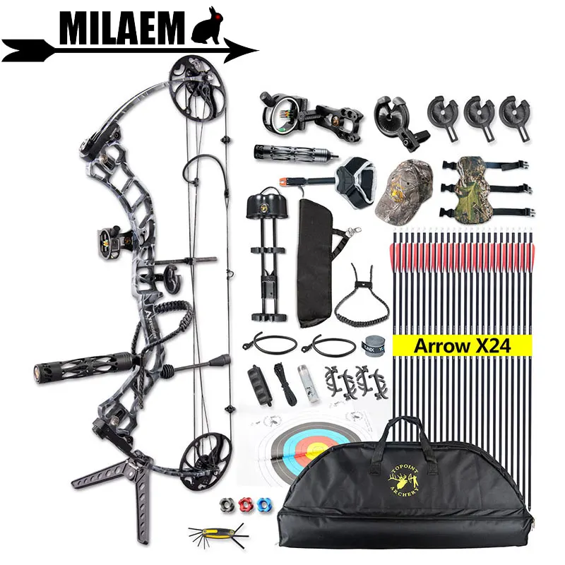 

1Set 19-70lbs Archery Compound Bow TRIGON Right Hand CNC Milling Bow Riser IBO 320FPS Outdoor Sports Shooting Accessories