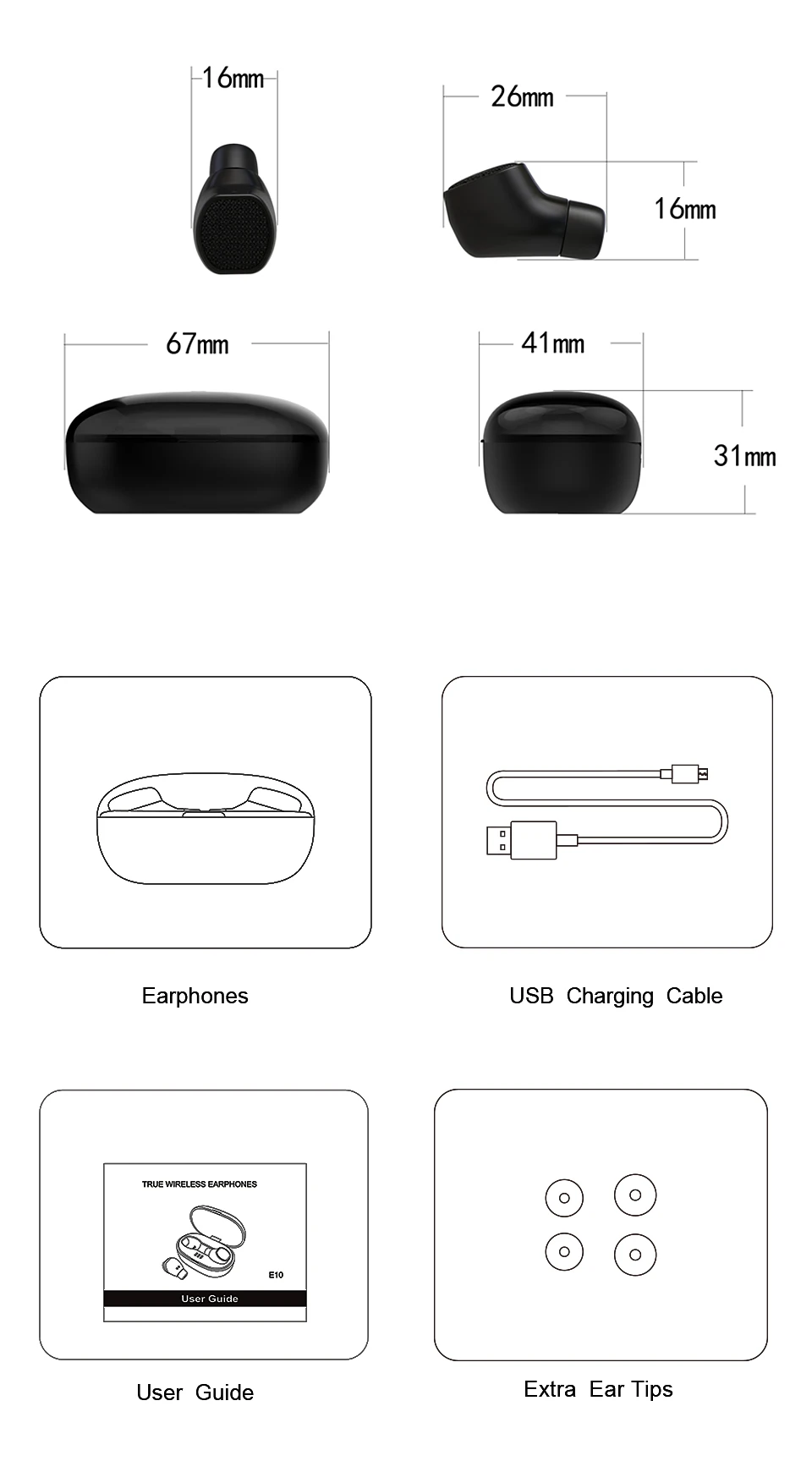 LXT E10 TWS беспроводные наушники V5.0 истинные Беспроводные стерео Bluetooth наушники гарнитура глубокий бас спортивные наушники для iPhone Xiaomi