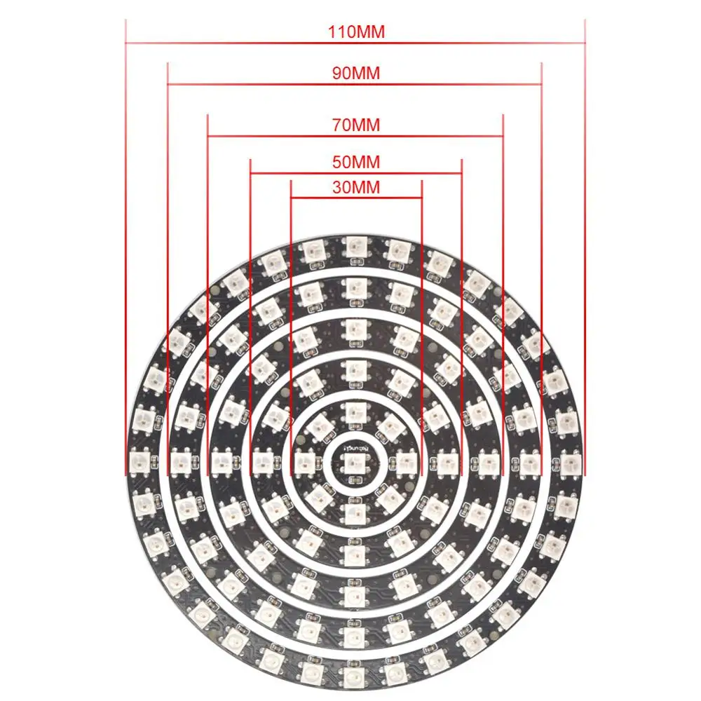 Адресное пиксельное кольцо WS2812B 93 241 LED s WS2812 SK6812 светодиодный RGB светодиодное WS2811 ic