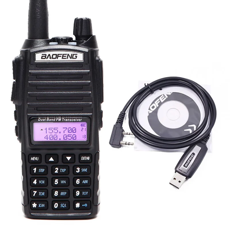 add cable Baofeng UV-82 портативное радио UV82 5 Вт рация VHF/UHF двухдиапазонный Pofung UV 82 CB любительский двухсторонний радиоприемопередатчик - Цвет: add cable