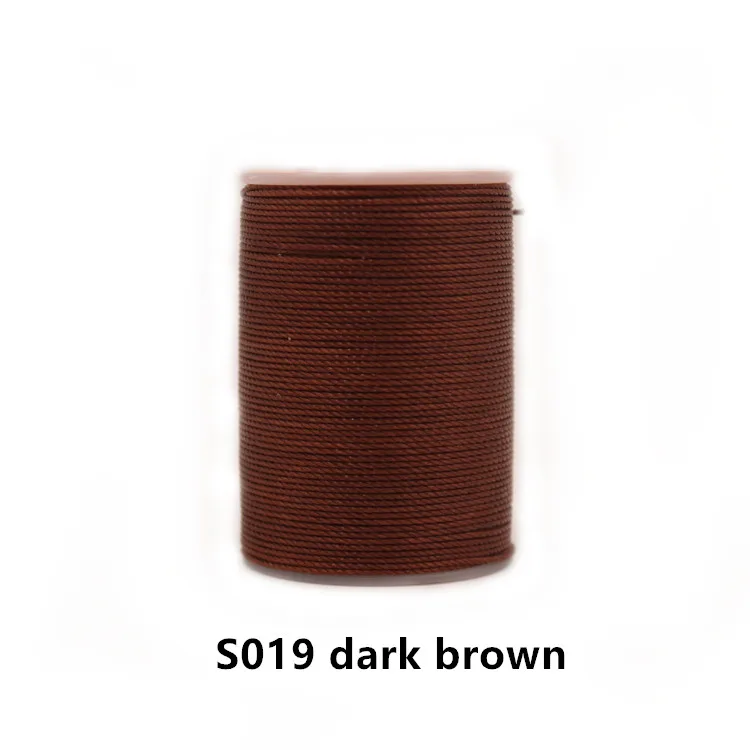 S019 brown Диаметр 0,45 мм кожаные швейные нитки 16 цветов на выбор сшитые вручную полиэфирные круглые Вощеные нитки цветная нить - Цвет: S019 brown