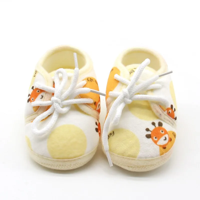 

Newborn Autumn Infant Cotton printed Lace-up casual shoes baby soft bottom shoes leisure shoes for 0-18M
