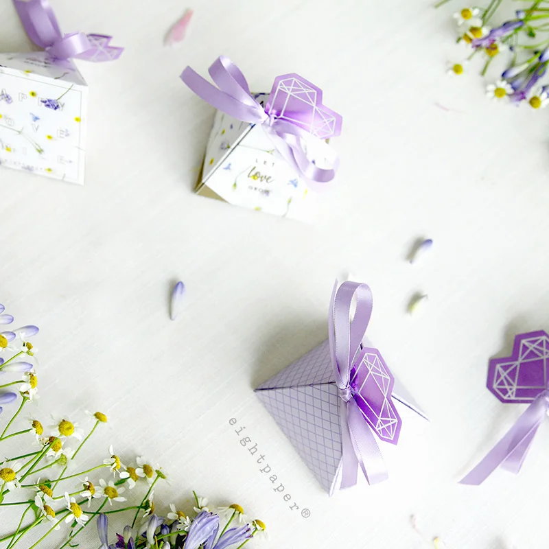 Новая стандартная треугольная коробка для конфет Свадебные сувениры Bomboniera и