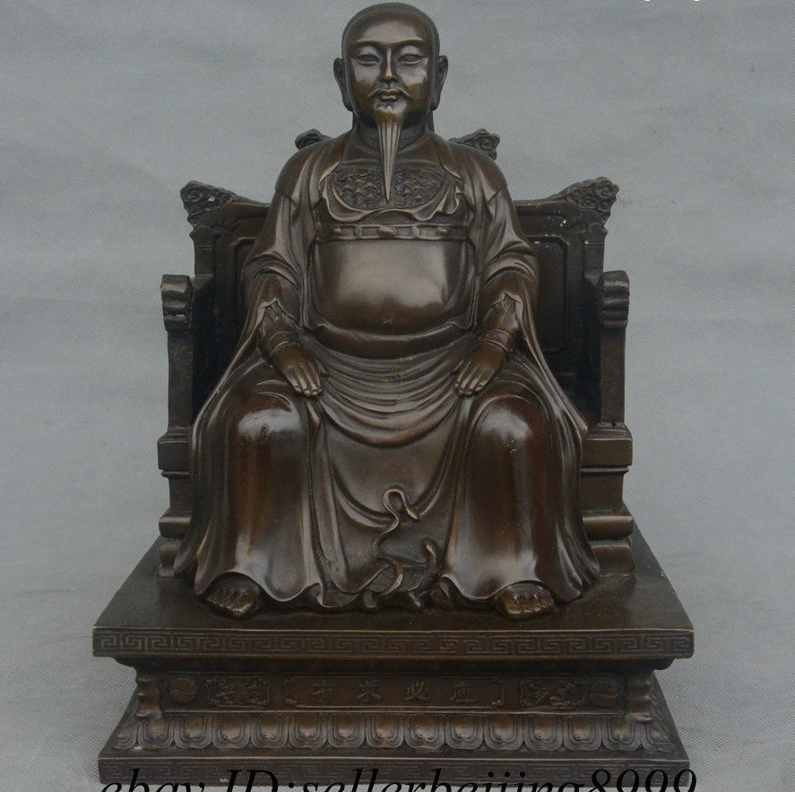 Chinese Pure Bronze WuDang Seat Taoism Rycunhua Zhenwu Xuanwu Emperor God Statue | Дом и сад