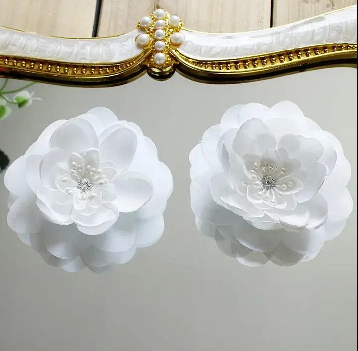 Атласная Кружевная аппликация в виде цветка 5 шт. 8 см|lace applique|garment accessorieslace trim |