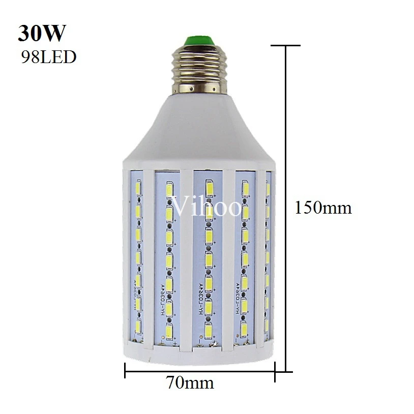 7 Вт 12 15 25 30 40 50 60 80 100 E27 B22 E40 SMD 5730 5630 Светодиодная Лампочка кукуруза освещение