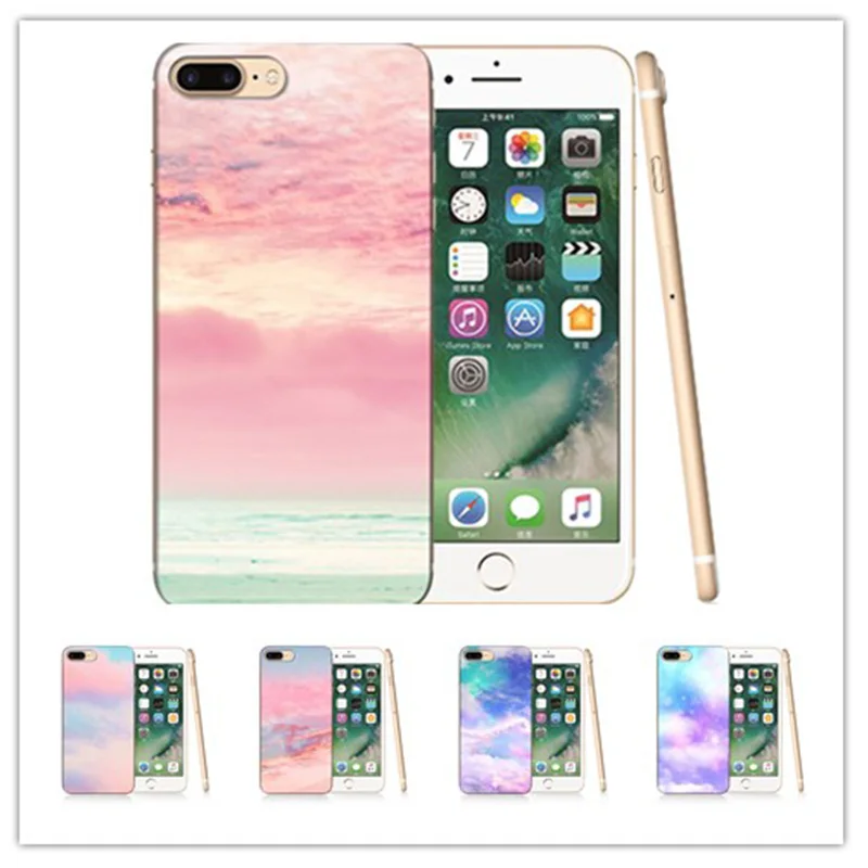 Пользовательские DIY kawaii небо дизайн фото чехол для iPhone 5 5S 6 S Plus 7 Мягкие TPU Назад