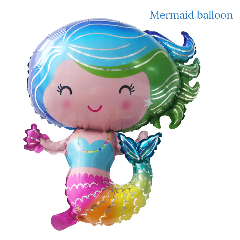 1pcs Balloon Одноразовые столовые приборы для девочек на день рождения, вечерние тарелки в форме русалки с воздушным шаром, баннеры для мальчиков и девочек, вечерние украшения для свадьбы - Цвет: 1pcs Balloon