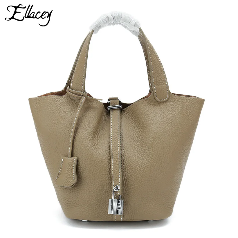 Ellacey роскошные сумки из коровьей кожи сумка корзина через плечо дизайнерская