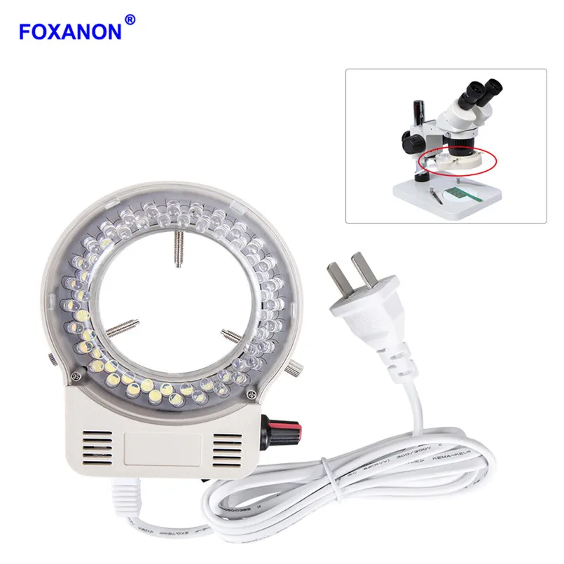 Foxanon светодиодная кольцевая осветительная лампа AC 110V 220V Регулируемый микроскоп