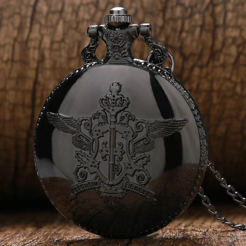 Cool Kuroshitsuji черные дворецкий себастиан кварцевые карманные часы с подвеской и