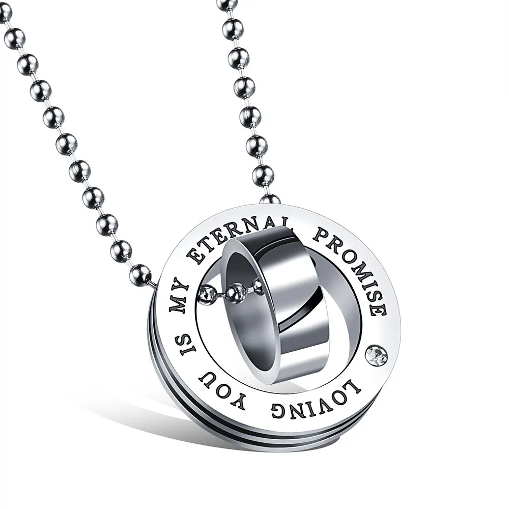 V.YA 1 шт. женское круглое ожерелье из нержавеющей стали с подвеской для влюбленных