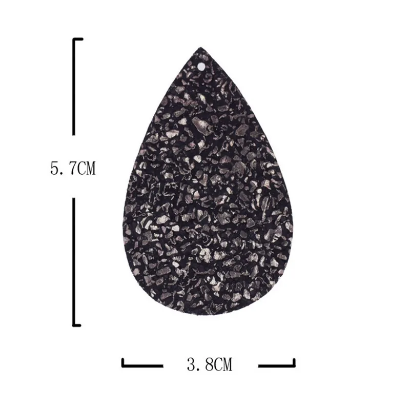 5 шт./лот новые модные кожаные подвески в форме слезы с блестками соединители для