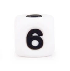 50pcs number 6 50 шт. силиконовые цифровые бусины DIY День рождения даты на соски цепи зажимы 12 мм жевательные часы «арабский номер» бисера для Детское колье Прорезыватель - Цвет: 50pcs number 6