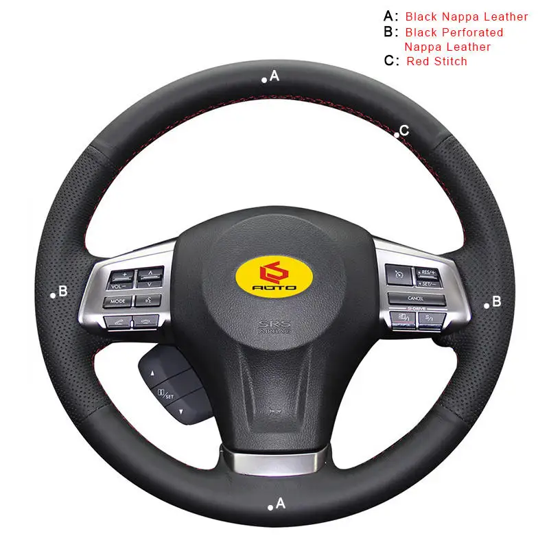 Nappa Leather Автомобильная Оплетка на руль для Subaru Forester 2013- Legacy 2013- Outback 2013- XV 2013- Авто Кожа - Название цвета: Nappa Leather