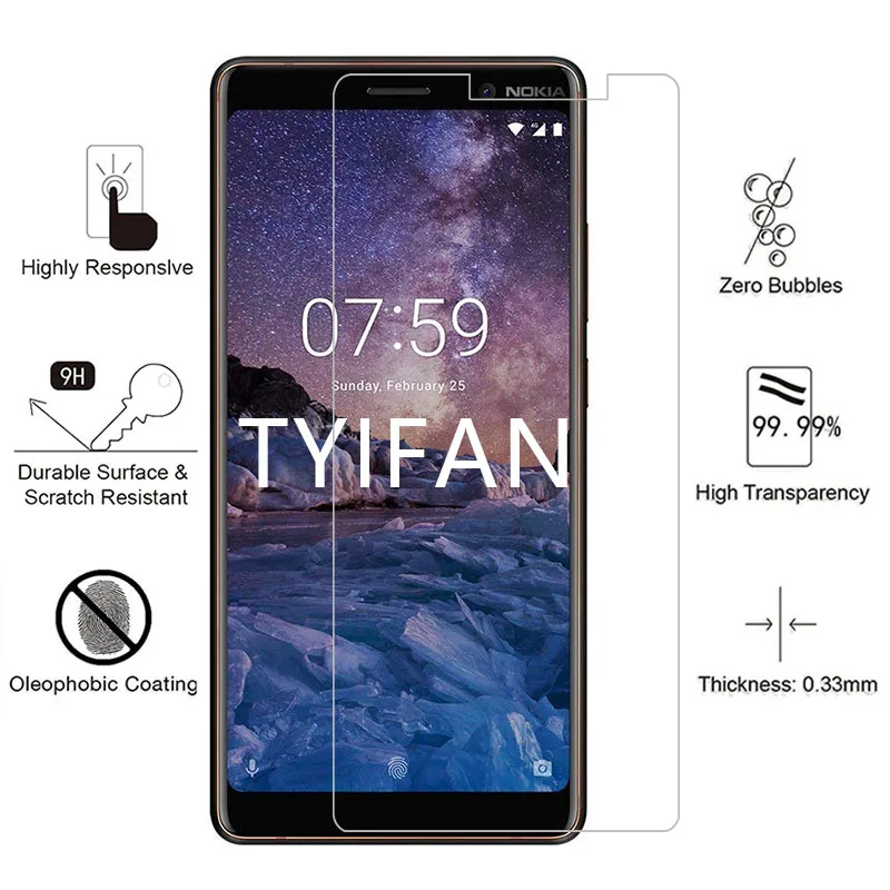 2 шт закаленное стекло для nokia 3 5 6 7 plus 8 9 Защитная стеклянная пленка экрана на