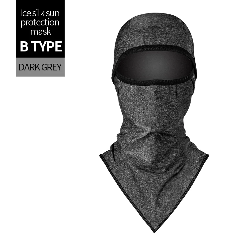 B type dark grey Крутая летняя маска для велоспорта с защитой от солнца, крутая маска для лица с защитой от УФ-лучей, мотоциклетная повязка на голову, бандана, спортивная шапка, шарф - Цвет: B type dark grey