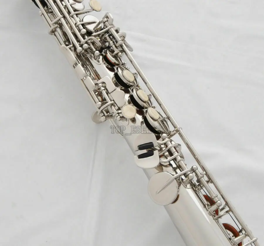 Топ серебряный никель прямой Саксофон сопрано Bb sax высокий F# G ключ 2 шеи