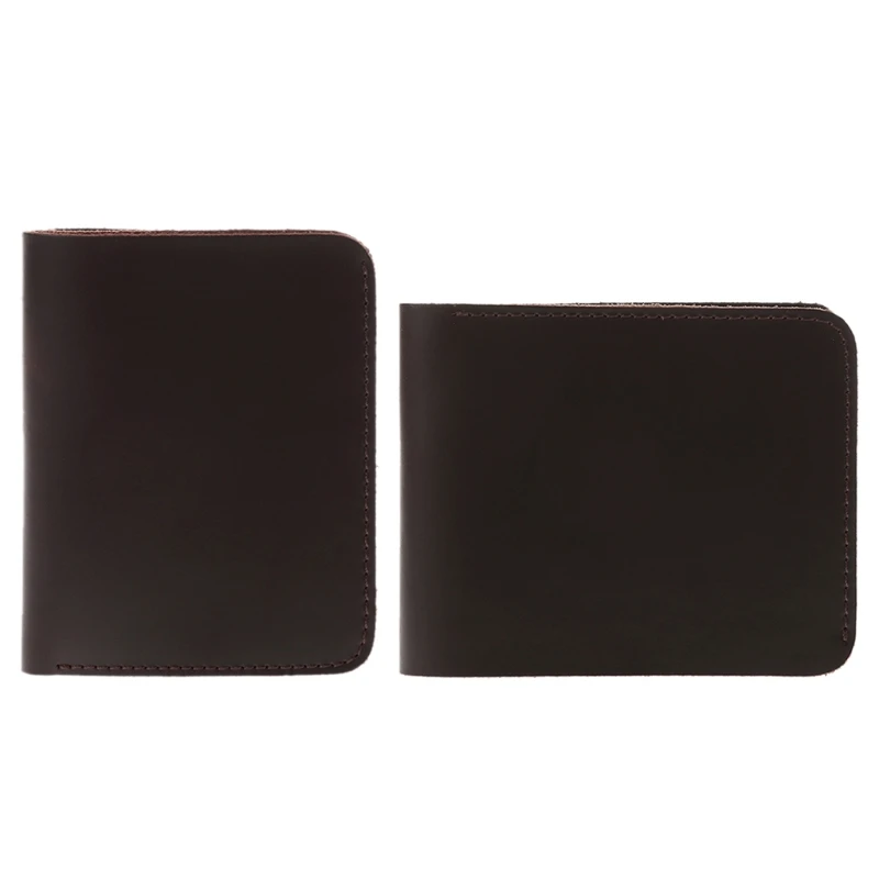 Мужской кожаный Тонкий деловой клатч двойного сложения кошелек с карманами для