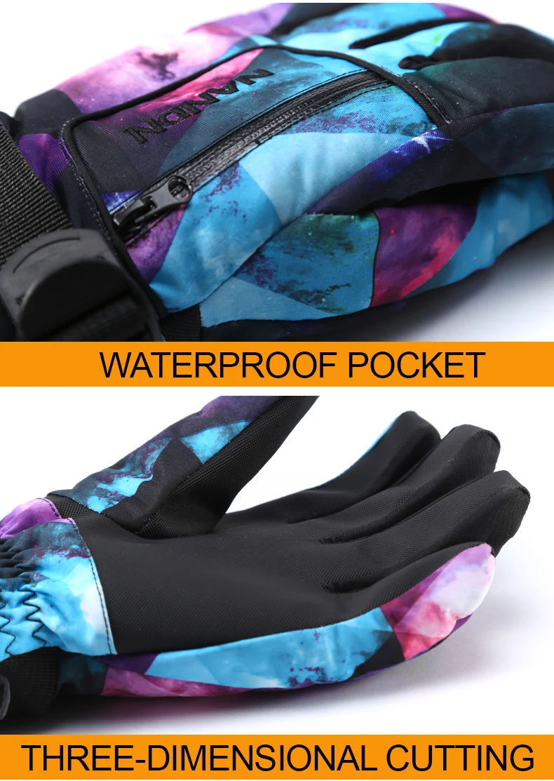 NANDN перчатки для катания на лыжах, сноуборде, снегоходах, мотоцикле, зимних лыжах, верховой езды, альпинизма, водонепроницаемые зимние перчатки