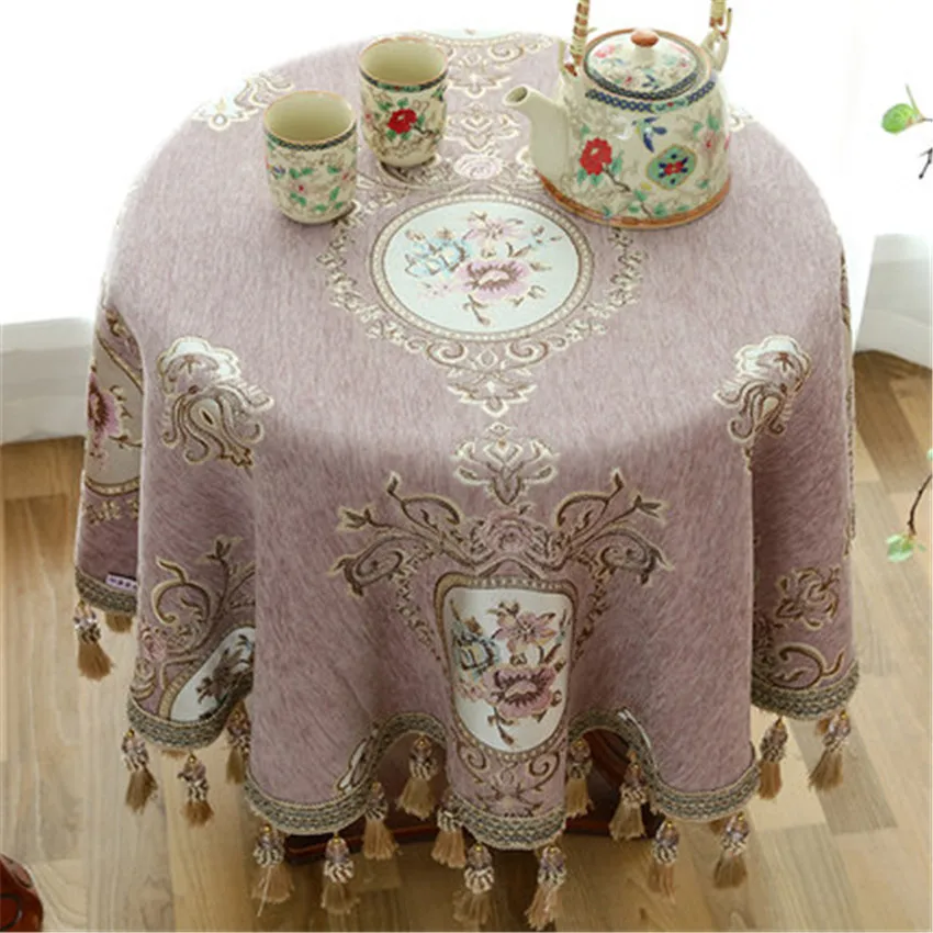 Purple Круглая скатерть с подвеской, свадебное украшение, кухонные аксессуары, украшение для дома, для гостиной, кофейного дома, скатерть - Цвет: Purple