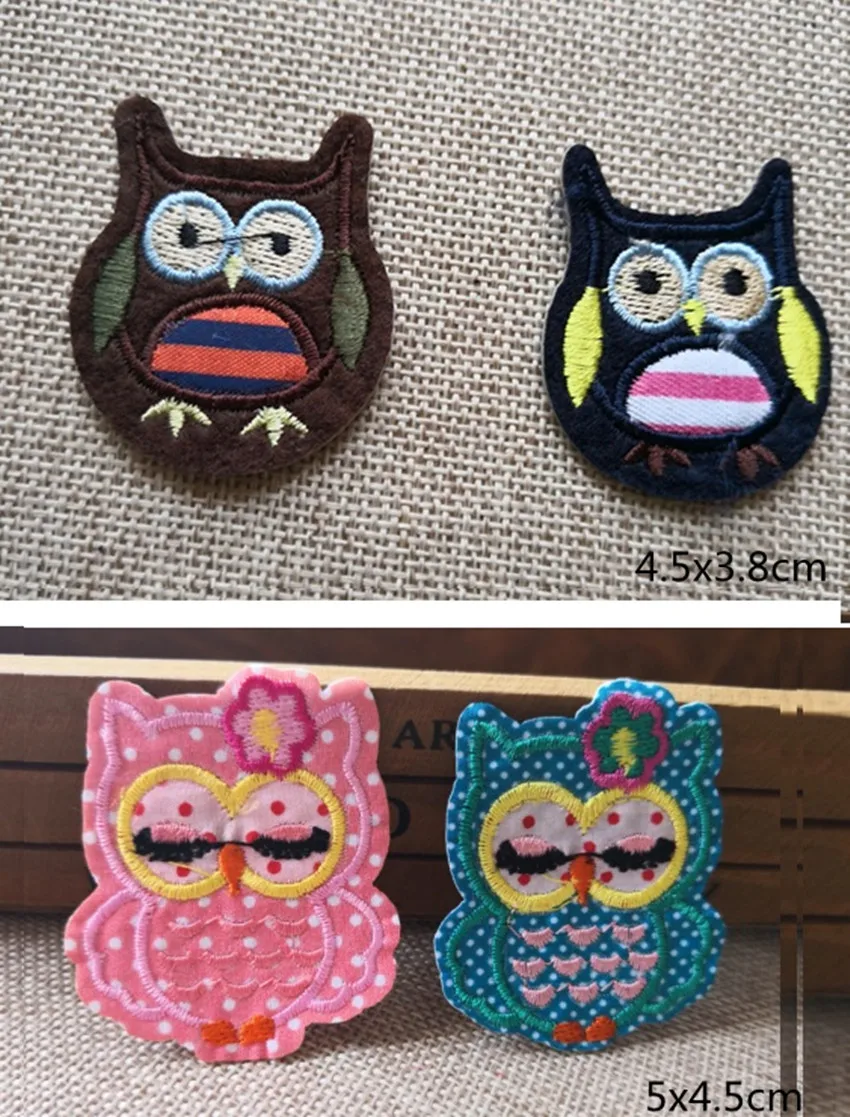 Оптовая продажа мультяшная розовая синяя коричневая аппликация из ткани с