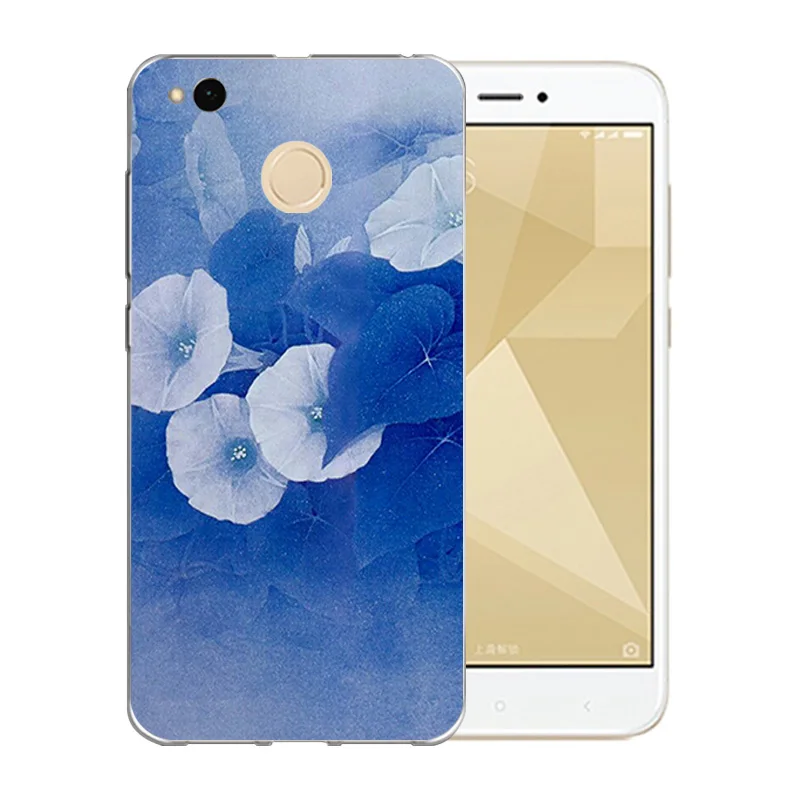 Soft TPU For Xiaomi Redmi 4X Case Blossom Pattern 5.0 inch 4 X Back Cover Silicon Coque Matte Full Proteector Shell |