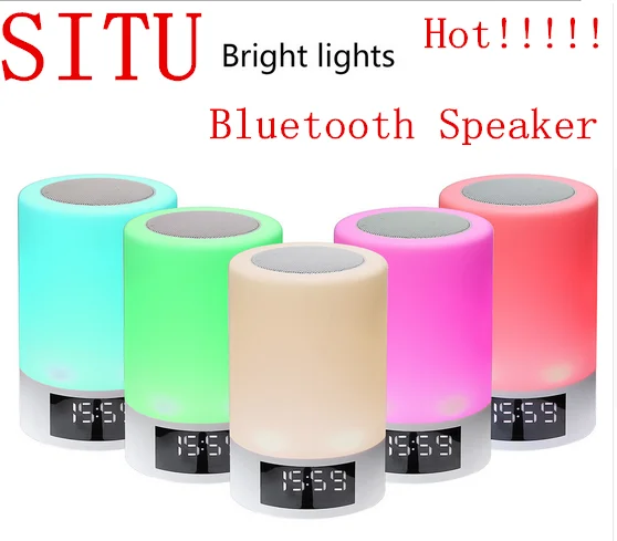Touching Romantic Colorful lighting Bluetooth Speaker Touch Dimming Alarm clock Lamp Music Player phone answer