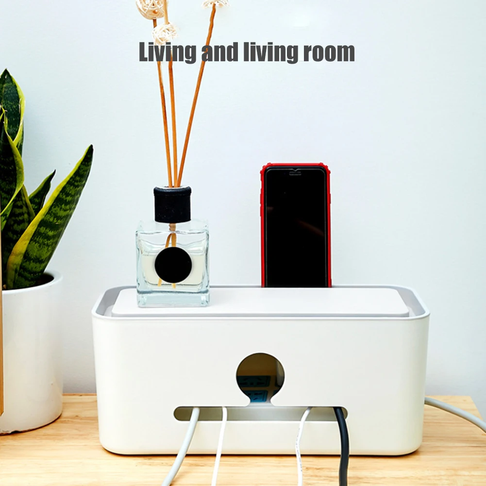 Ящик для хранения кабелей настольных ПК ящик проводов с подставкой телефона