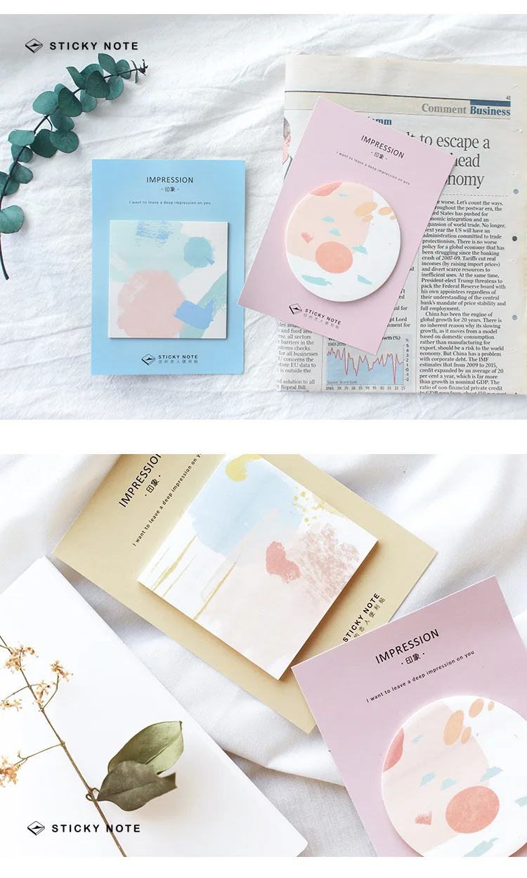 4 шт. Impression memo pad Набор стикеров для заметок дневник планировщик наклейка Гостевая книга Аксессуары для офиса школьные принадлежности F595