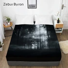 Простыня на резинке с 3D-принтом, натяжная простыня, размер QueenKing, наматрасник 