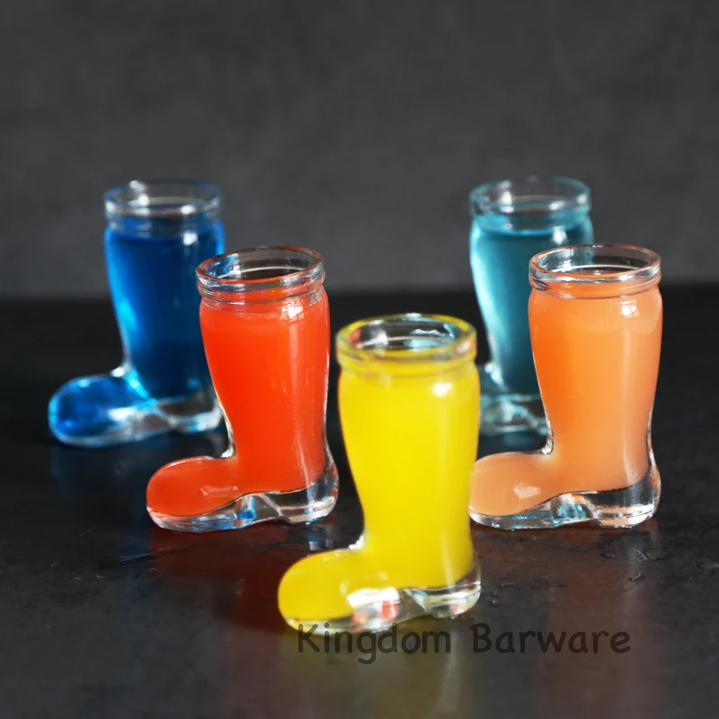 4 шт 40 мл (1 3 oz) виски рюмки забавные ковбойские ботинки тяжелым основанием