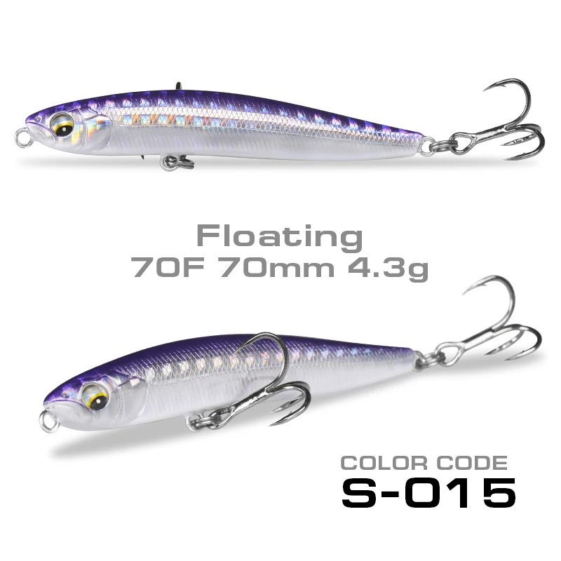 70F Floating S015 SFT рыболовные приманки 90 мм 7,5g 17g 70 мм 4,3g 10 ghard карандашные приманки плавающий/опускается на дно искусственные морской окунь приманка для рыбы - Цвет: 70F Floating S015