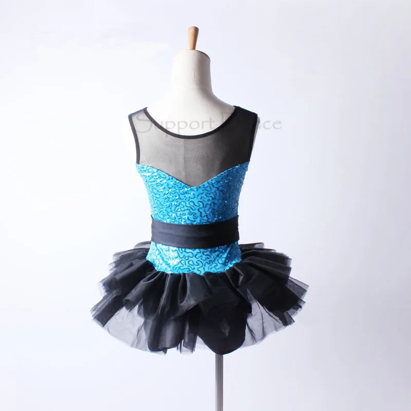 Женское платье-пачка для танцев расшитое блестками детей взрослых C122 |