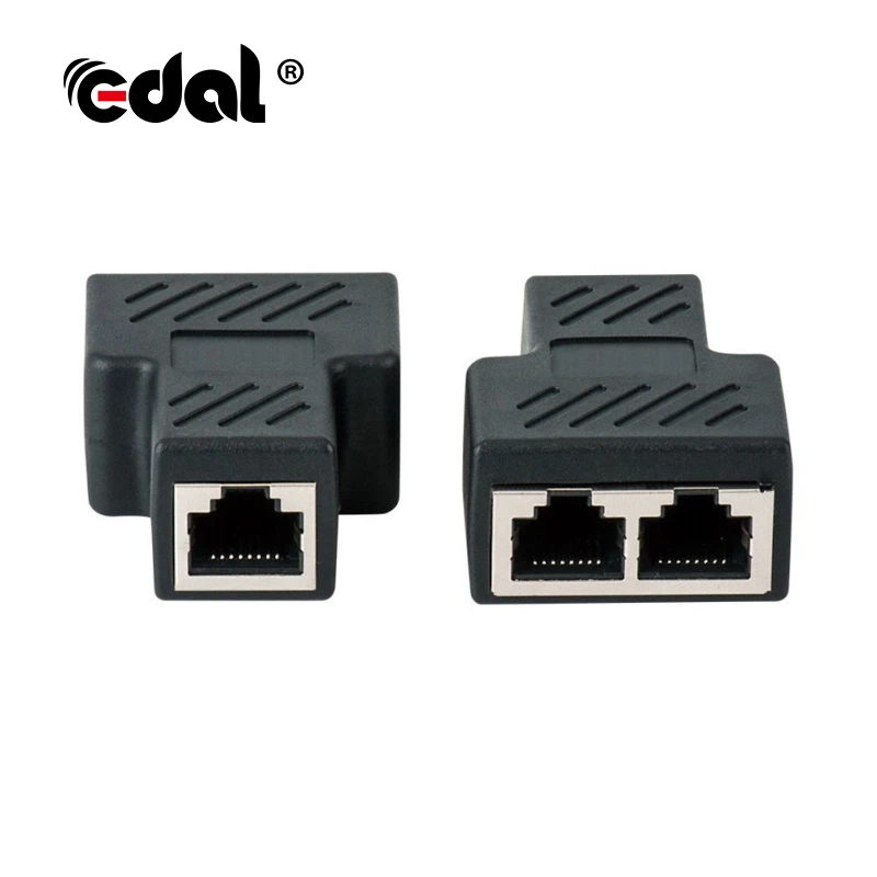 EDAL RJ45 Сплиттер Адаптер от 1 до 2 двойной женский порт CAT5/CAT 6 LAN Ethernet Sockt сетевые