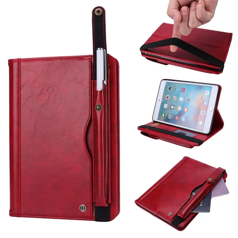 Кожаный чехол для iPad 9,7 funda с держателем стилуса 5-го 6-го поколения чехол для планшета для iPad 5 6 откидная подставка