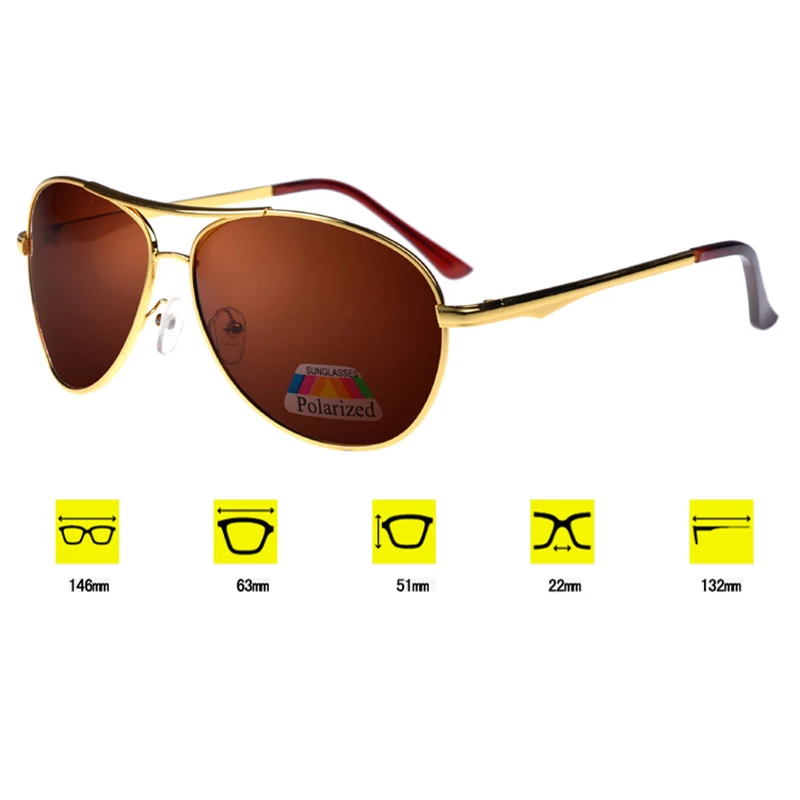 Очки авиаторы Psacss Мужские поляризационные винтажные классические брендовые