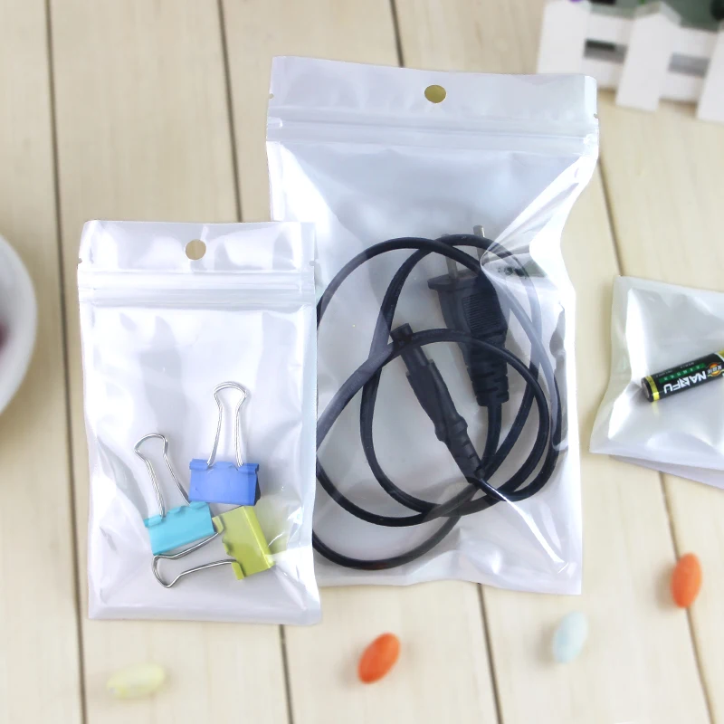 Прозрачные белые пластиковые пакеты для электронных гаджетов упаковка на молнии