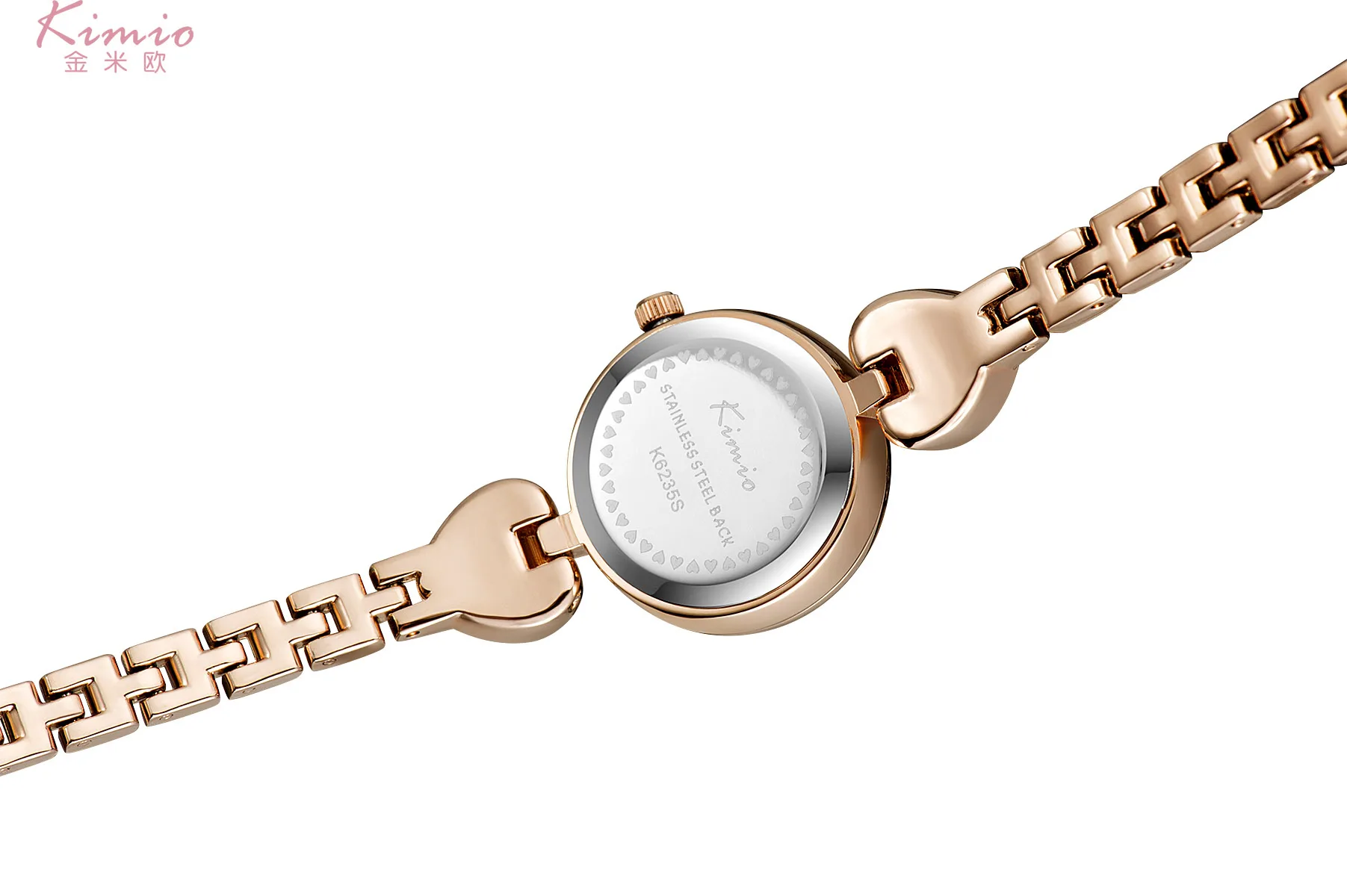 KIMIO красочные кварцевые с бриллиантами часы алый розовый золотой браслет Женское