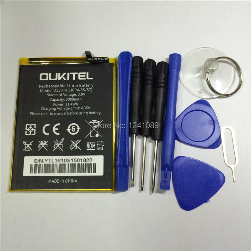 100% Оригинальная батарея для OUKITEL U15 pro 3000 мАч долгое время работы в режиме ожидания
