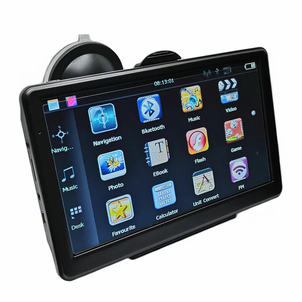 With bluetooth AV-IN " емкостный экран Автомобильный gps-навигатор MTK800M 8G Sat nav+ FM+ бесплатные карты, Bluetooth AV-IN и камера заднего вида опционально - Размер экрана, дюймов: With bluetooth AV-IN