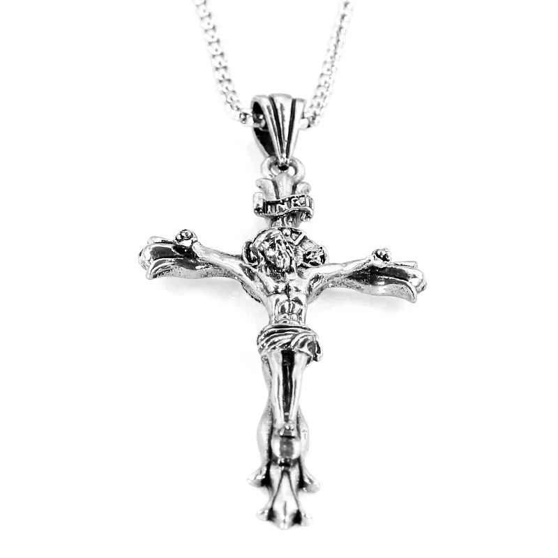Классическое винтажное ожерелье с кулоном в виде Креста Иисуса модная цепочка на