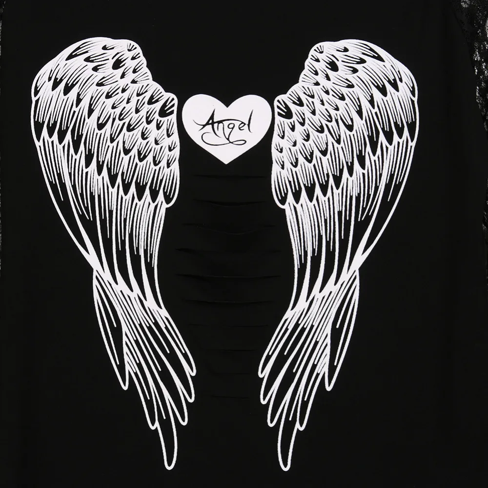 Женская кружевная блузка Angle wings Летняя Повседневная большого размера с длинным