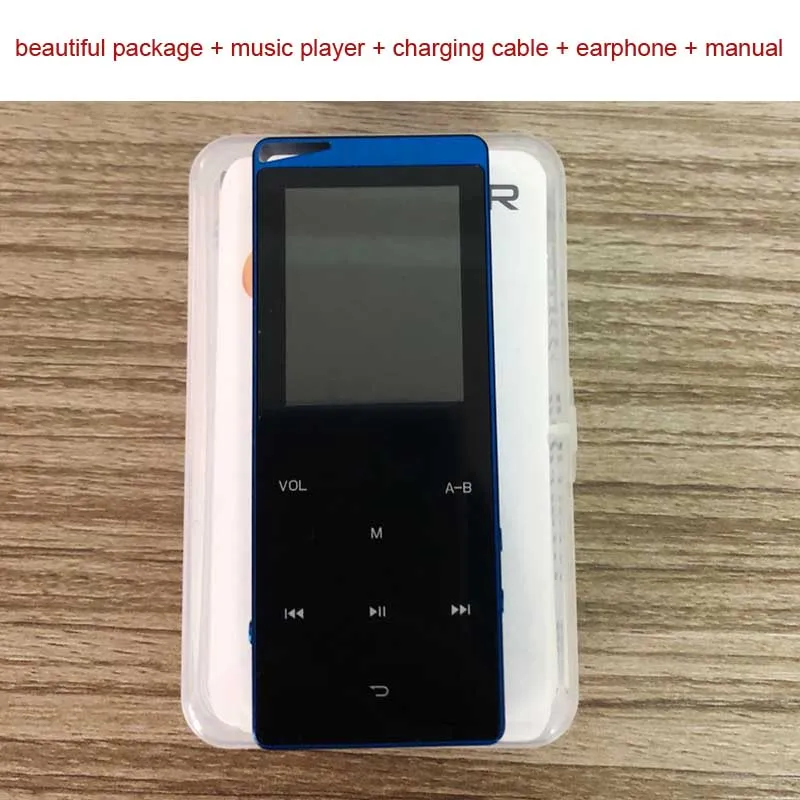 Модный музыкальный плеер с Bluetooth 16 Гб MP3 плеер тонкий сенсорный ключ HD студенческий mp3 плеер без потерь 32 ГБ Мини рекордер подарки - Цвет: Синий