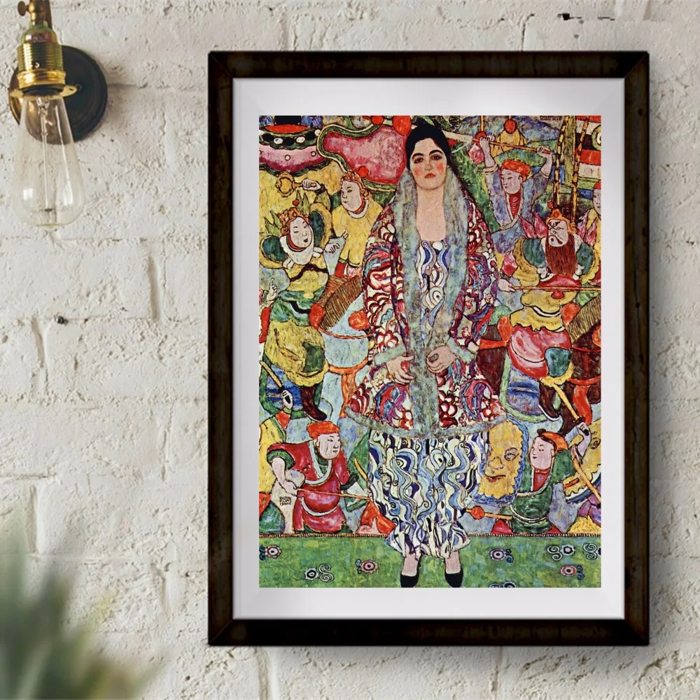 Классический художественный постер Gustav Klimt Kiss с принтом Настенный декор домашний