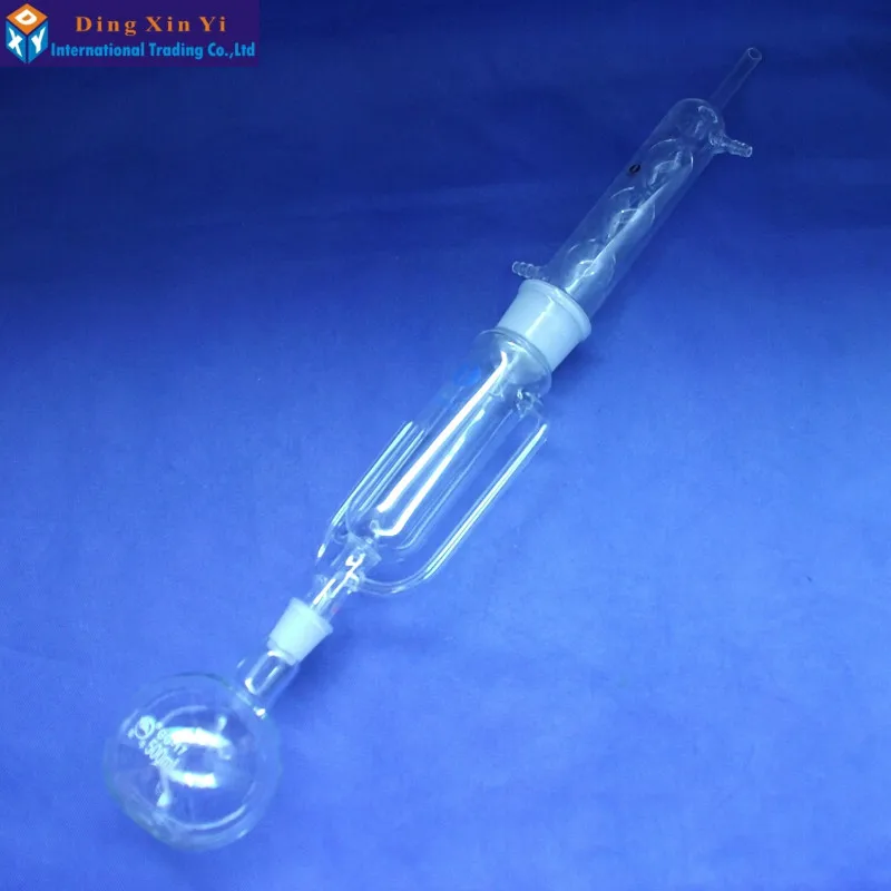 0.5L экстракционное оборудование soxhlet с выпуклой конденсатор, экстрактор soxhlet мл стекло 500, конденсатор и корпус экстрактора, лабораторное стекло ware