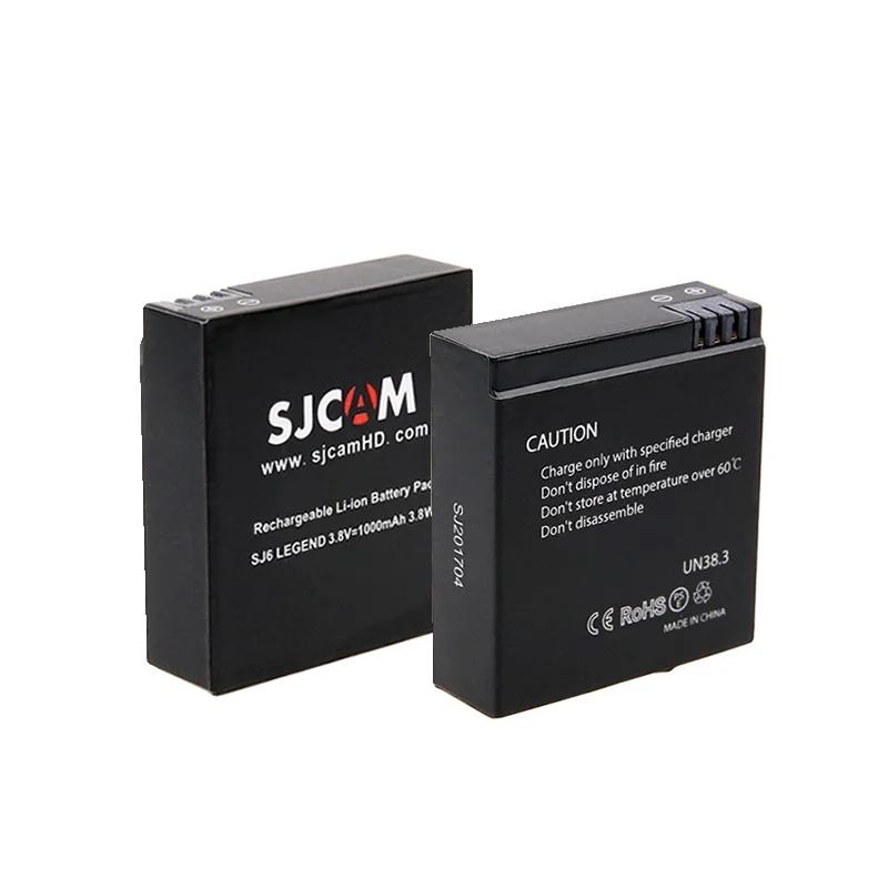 2 шт. 3 8 в 1000 мАч SJ 6 оригинальные батареи SJCAM SJ6 с двойным зарядным устройством USB